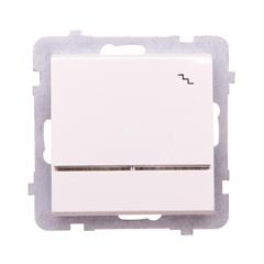 SONATA Łącznik schodowy pojedynczy 16AX ecru IP20 z podświetleniem ŁP-3RS/m/27