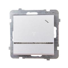 SONATA Łącznik schodowy pojedynczy 16AX srebro mat IP20 z podświetleniem ŁP-3RS/m/38