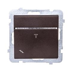 SONATA Łącznik schodowy pojedynczy 16AX czekoladowy metalik IP20 z podświetleniem ŁP-3RS/m/40