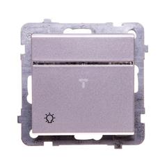 SONATA Przycisk /światło/ 10AX srebro mat IP20 z podświetleniem ŁP-5RS/m/38