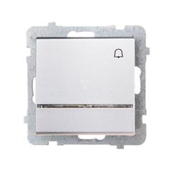 SONATA Przycisk dzwonek 10AX srebrny mat IP20 z podświetleniem ŁP-6RS/m/38