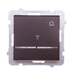 SONATA Przycisk dzwonek 10AX czekoladowy metalik IP20 z podświetleniem ŁP-6RS/m/40