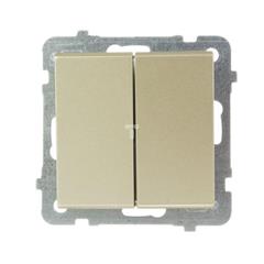 SONATA Łącznik schodowy i jednobiegunowy 16AX szampański złoty IP20 ŁP-9R/m/39