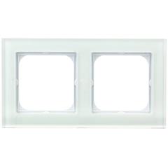 SONATA Ramka podwójna białe szkło pozioma i pionowa R-2RG/31