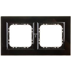 SONATA Ramka podwójna czarne szkło i czarna ramka pozioma i pionowa R-2RGC/32/25