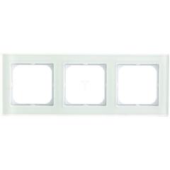 SONATA Ramka potrójna białe szkło pozioma i pionowa R-3RG/31