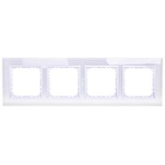 SONATA Ramka poczwórna białe szkło i biała ramka pozioma i pionowa R-4RGC/31/00