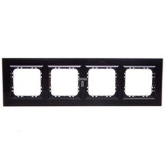SONATA Ramka poczwórna czarne szkło i czarna ramka pozioma i pionowa R-4RGC/32/25