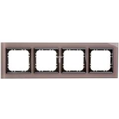 SONATA Ramka poczwórna szare szkło i czarna ramka pozioma i pionowa R-4RGC/41/25