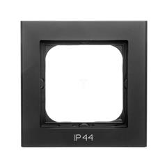 SONATA Ramka pojedyncza czarny metalik pozioma i pionowa IP44 RH-1R/33