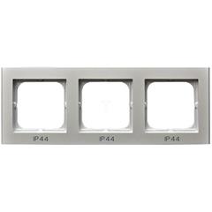 SONATA Ramka potrójna srebro mat pozioma i pionowa IP44 RH-3R/38