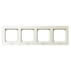 SONATA Ramka poczwórna ecru pozioma i pionowa IP44 RH-4R/27