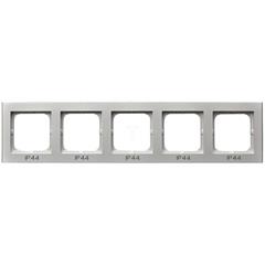 SONATA Ramka pięciokrotna srebro mat pozioma i pionowa IP44 RH-5R/38