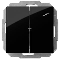 Sentia Łącznik schodowy podwójny 10A czarny połysk 1418-58