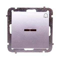 Sentia Przycisk zwierny “dzwonek” 10A z podświetleniem srebrny połysk 1427-56