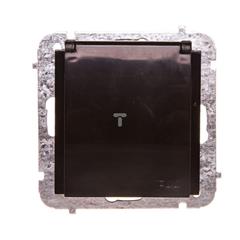 Sentia Gniazdo hermetyczne pojedyncze z/u 16A IP44 z przesłonami czarny połysk 1436-58