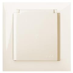 Sentia Gniazdo hermetyczne Schuko pojedyncze 16A IP44 z przesłonami  kremowe 1439-11