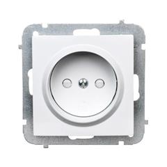 Sentia Gniazdo pojedyncze b/u 16A z przesłonami białe 1440-10