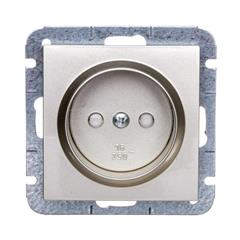 Sentia Gniazdo pojedyncze b/u 16A z przesłonami  satyna połysk 1440-57