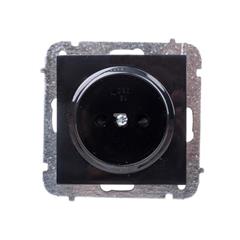 Sentia Gniazdo pojedyncze b/u 16A z przesłonami czarny połysk 1440-58