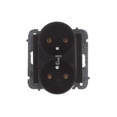 Sentia Gniazdo podwójne z/u 16A czarny połysk 1443-58