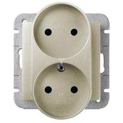 Sentia Gniazdo podwójne b/u 16A satyna połysk 1444-57