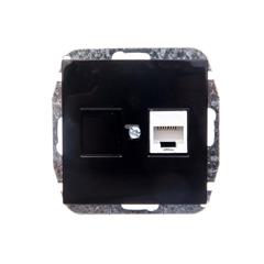Sentia Gniazdo komputerowe pojedyncze RJ45 kat.5e czarny połysk 1448-58