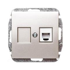 Sentia Gniazdo pojedyncze telefoniczne RJ11 satyna połysk 1450-57