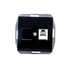 Sentia Gniazdo telefoniczne pojedyncze RJ11 czarny połysk 1450-58