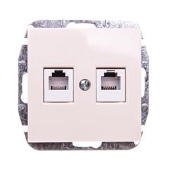 Sentia Gniazdo podwójne telefoniczne RJ11 kremowe 1451-11
