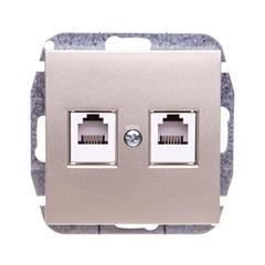 Sentia Gniazdo podwójne telefoniczne RJ11 satyna połysk 1451-57