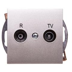 Sentia Gniazdo antenowe RD/TV przelotowe 10dB satyna połysk 1454-57