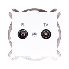 Sentia Gniazdo antenowe RD/TV przelotowe 14dB białe 1455-10