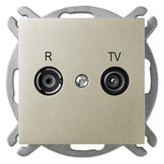 Sentia Gniazdo antenowe RD/TV przelotowe 16dB satyna połysk 1456-57