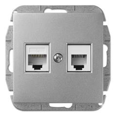 Sentia Gniazdo teleinformatyczne RJ11 RJ45 kat.5e srebrny połysk 1459-56