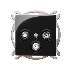 Sentia Gniazdo antenowe RTV/SAT/SAT końcowe czarny połysk 1460-58