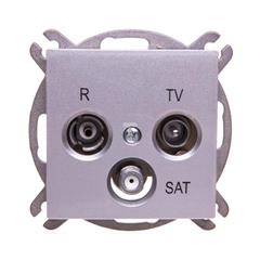 Sentia Gniazdo antenowe RD/TV/SAT przelotowe 10dB srebrny połysk 1461-56