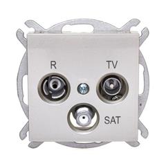 Sentia Gniazdo antenowe RD/TV/SAT przelotowe 10dB satyna połysk 1461-57