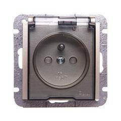 Sentia Gniazdo hermetyczne pojedyncze z/u 16A IP44 z klapką transparentną z przesłonami satyna połysk 1466-11