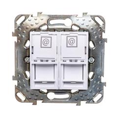 Unica Plus Gniazdo komputerowe RJ45 kat.6 UTP podwójne biel polarna MGU50.2424.18Z