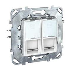 Unica Plus Gniazdo komputerowe RJ45 kat.6 STP podwójne biel polarna MGU50.2626.18Z