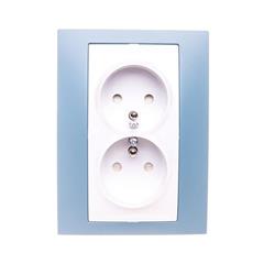 Unica Plus Gniazdo podwójne z/u z przesłoną błękit manganowy MGU63.069.873