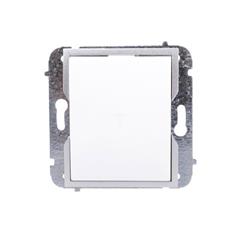 QUATTRO Łącznik pojedynczy bez ramki biały + srebrny element zdobniczy IP20 1110-10
