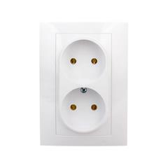 CARLA Gniazdo podwójne b/u białe 1741-00