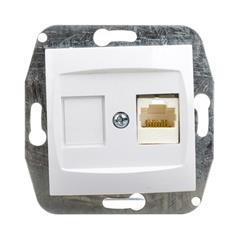CARLA Gniazdo komputerowe pojedyncze RJ45 cat 5e białe 1748-10