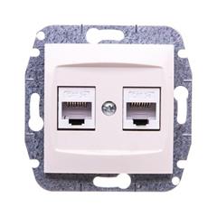 CARLA Gniazdo komputerowe podwójne 2xRJ45 cat 5e kremowe 1749-11