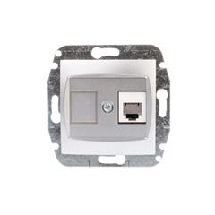 CARLA Gniazdo telefoniczne pojedyncze RJ11 srebrne 1750-16