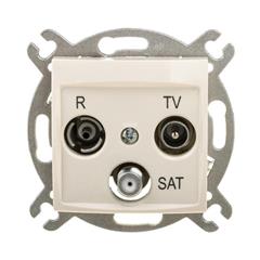 CARLA Gniazdo antenowe R-TV-SAT końcowe kremowe 1753-11