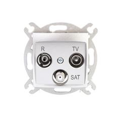 CARLA Gniazdo antenowe R-TV-SAT końcowe srebrne 1753-16