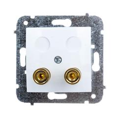 CARLA Gniazdo głośnikowe pojedyncze białe 1757-10